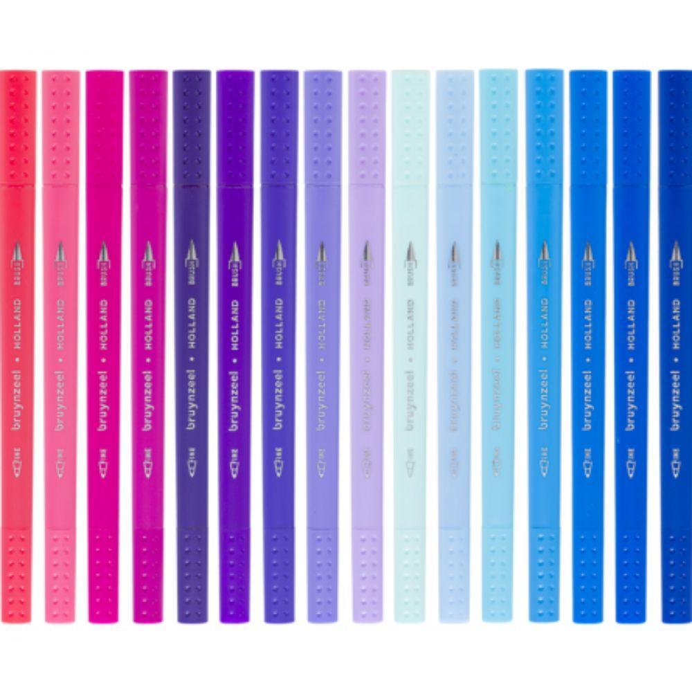 Marcadores Punta Fina/Pincel Bruynzeel 48 Colores-3