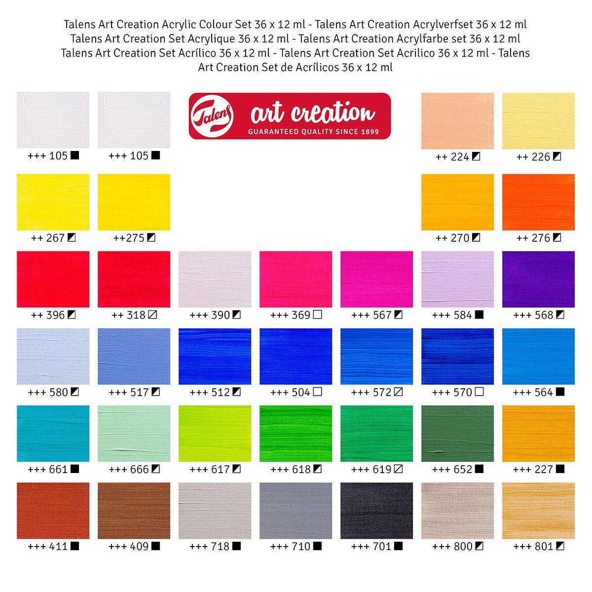 Acrílicos Art Creation Set 36 Colores 12ml-2