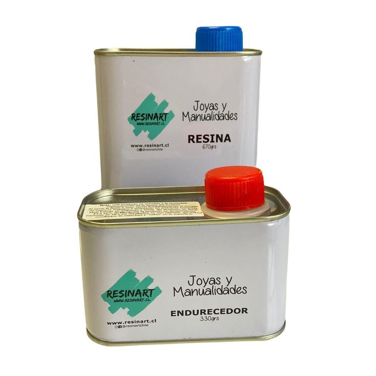 Kit Resina Epóxica Cristal Joyas y Manualidades Resinart 1Kg-0