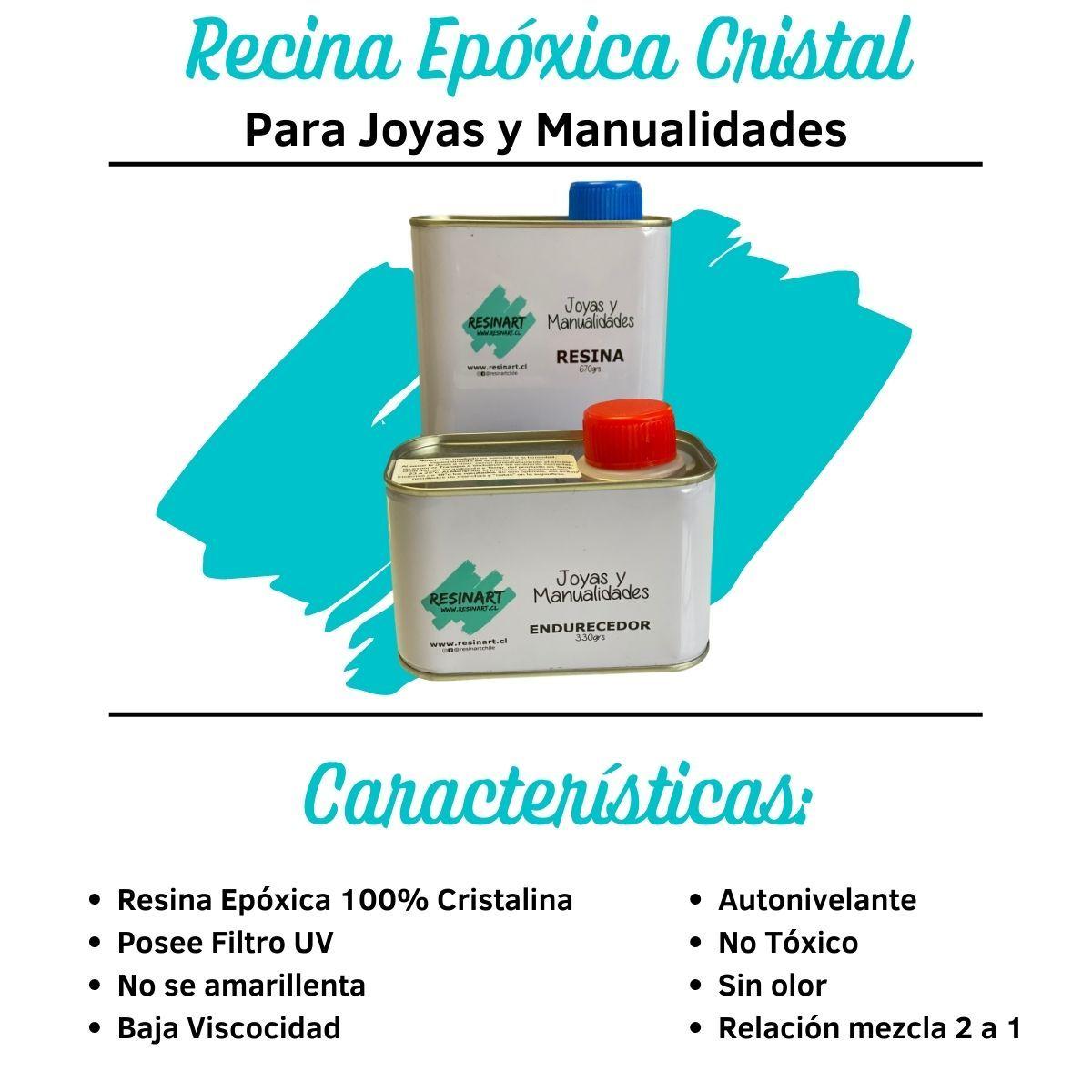 Kit Resina Epóxica Cristal Joyas y Manualidades Resinart 1Kg-1