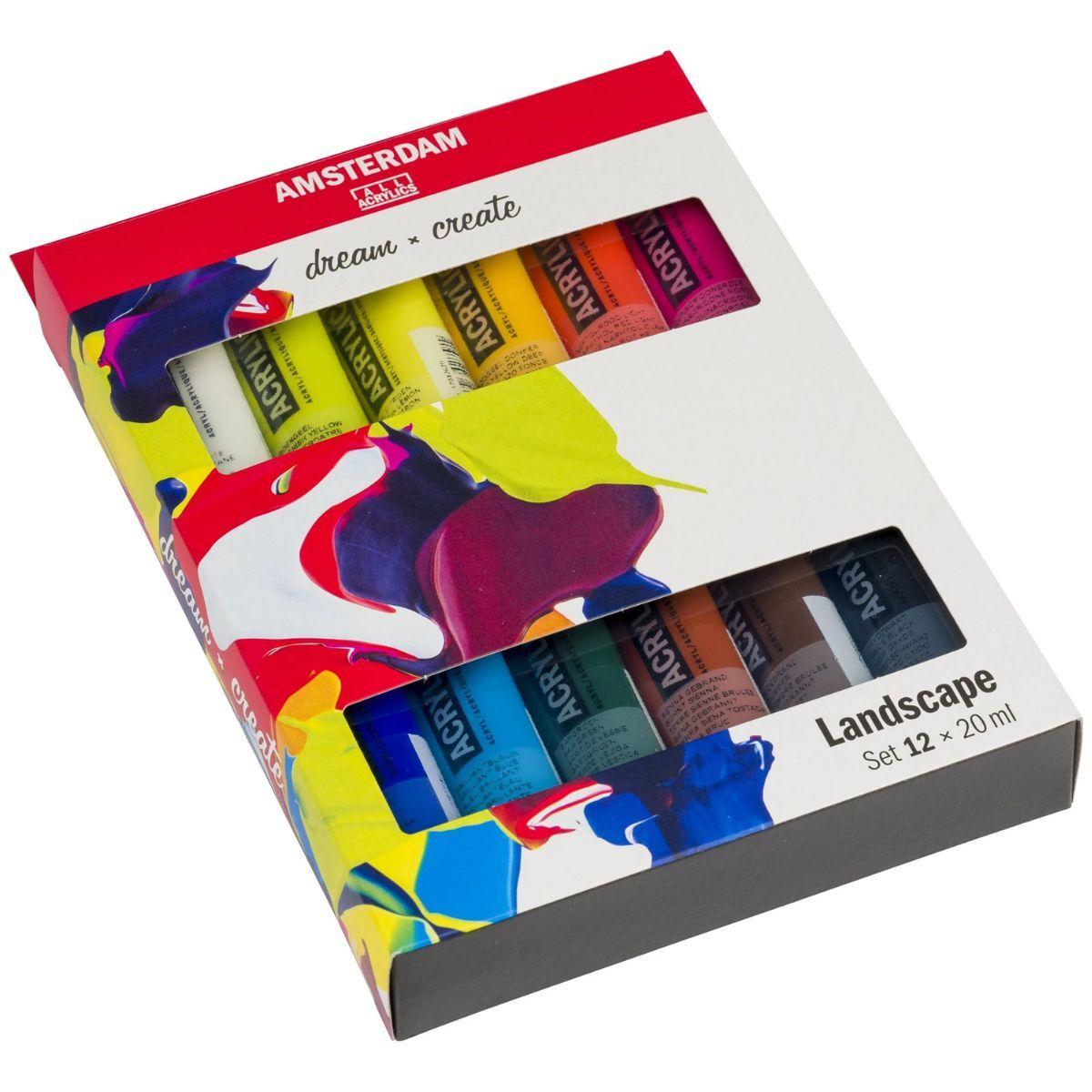 Acrílico Amsterdam Pack 12 Colores 20ml Paisaje-1