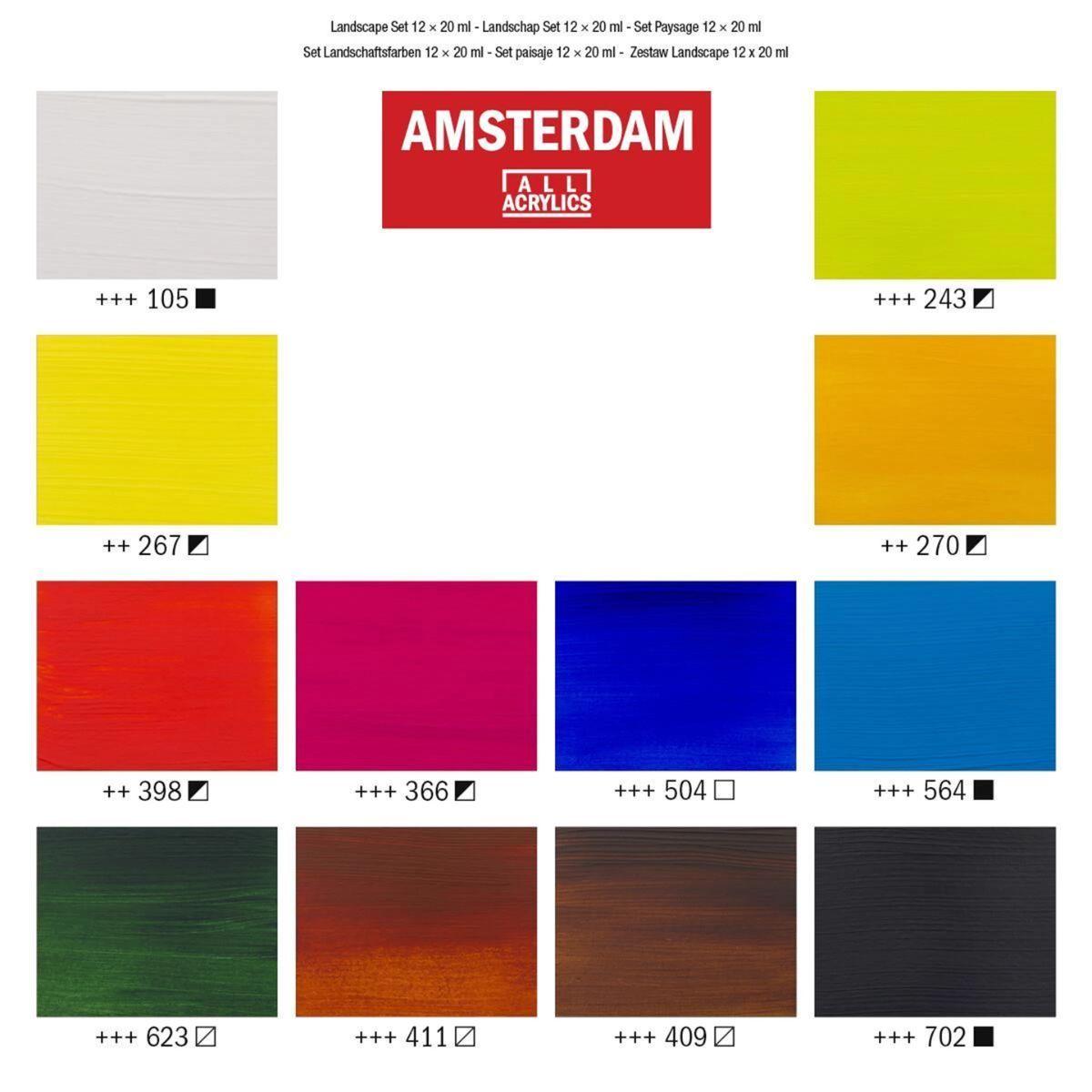 Acrílico Amsterdam Pack 12 Colores 20ml Paisaje-3