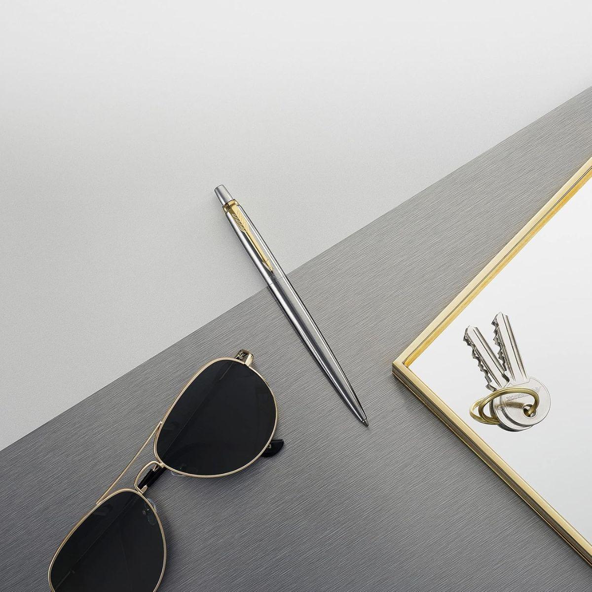 Boligrafo Parker Jotter Acero Inoxidable C/Dorado-5