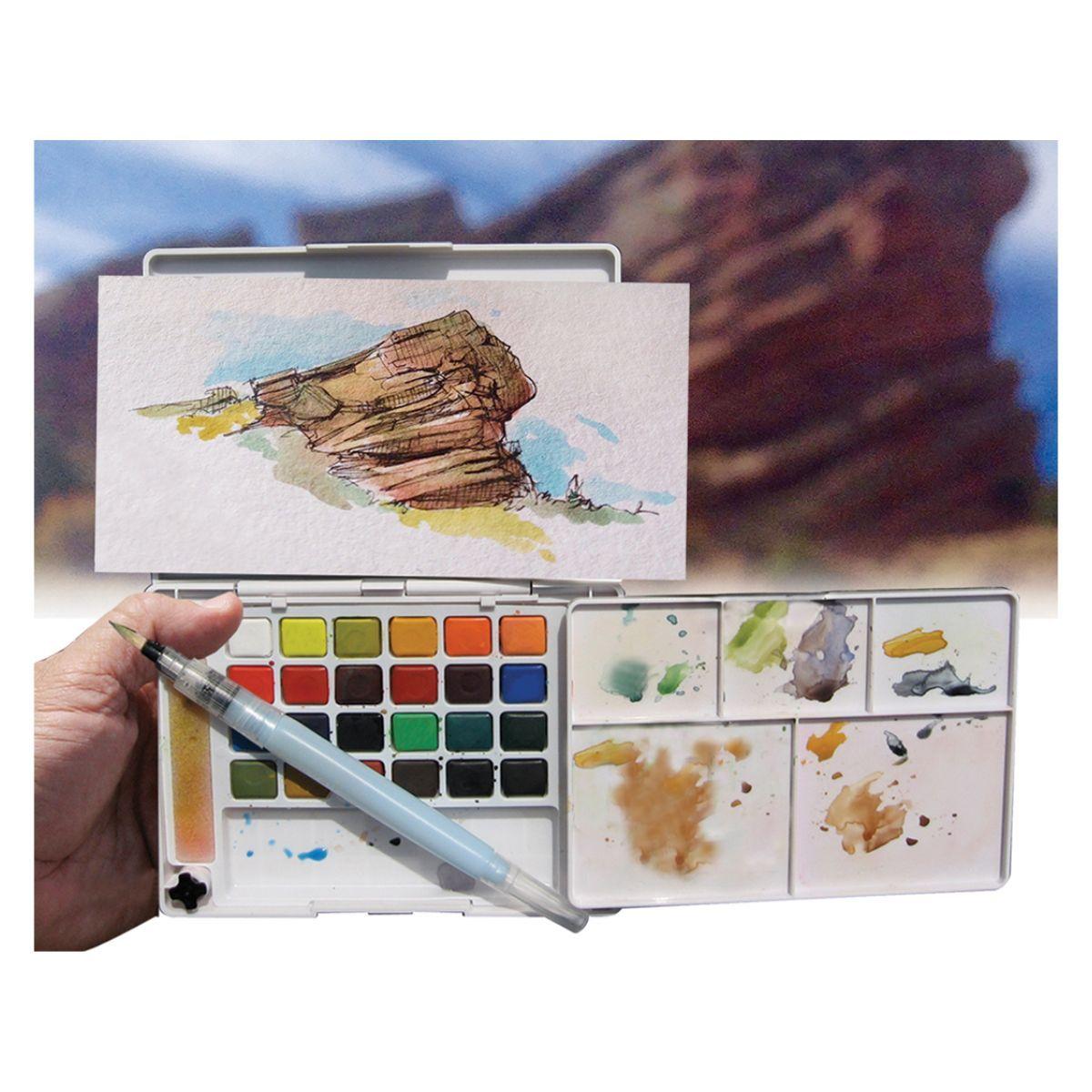 Set de Acuarelas Koi 24 Pastillas con Pincel de Agua-5