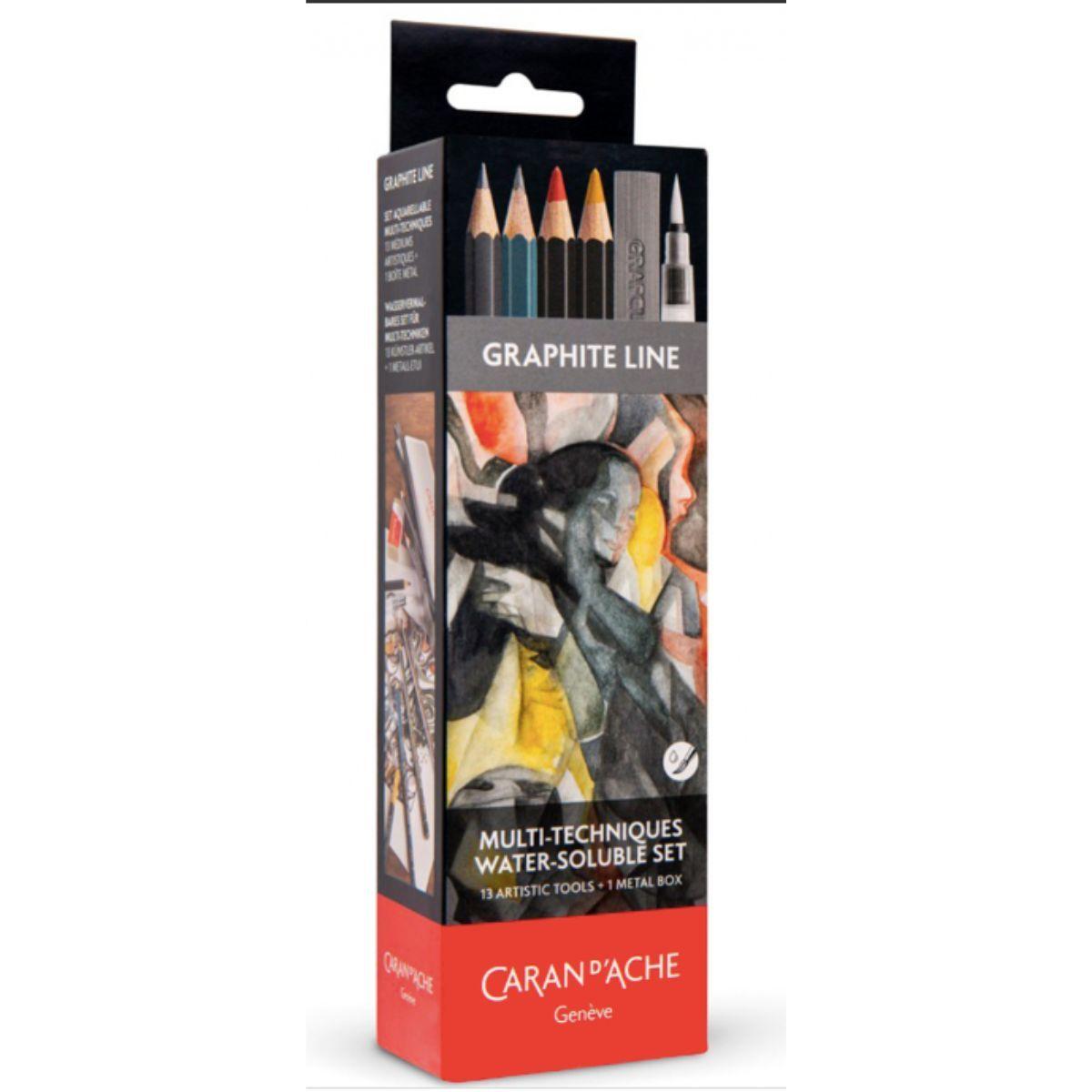 Lápices Acuarelables MultiTécnicas Caran D Ache 13 Piezas-0