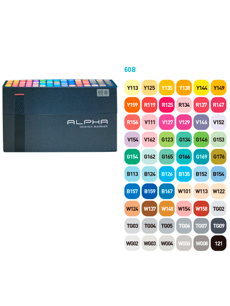 Marcadores Alpha Design Set B 60 Colores-2