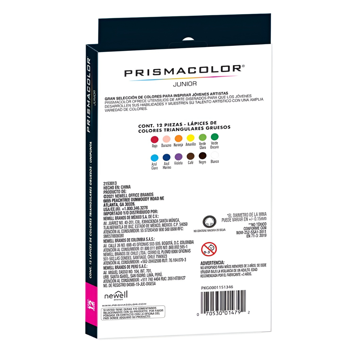 Set 12 Lápices de Color Triangulares Gruesos Prismacolor Jr.-3