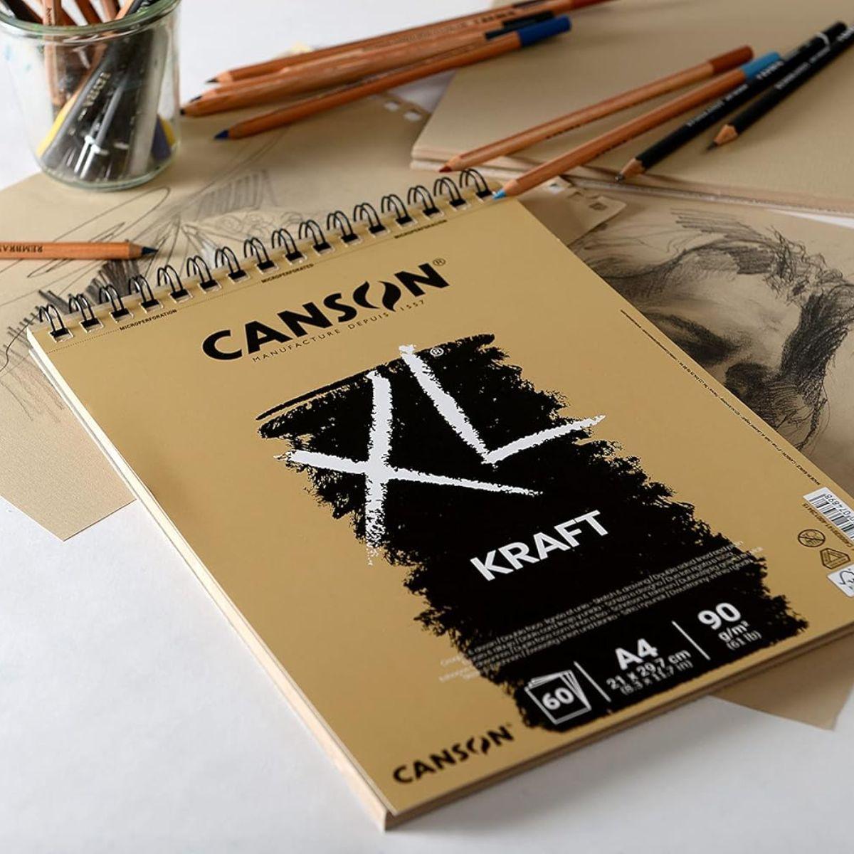Croquera Dibujo Canson XL Kraft 90gr A4 21x29cm 60 hojas-2