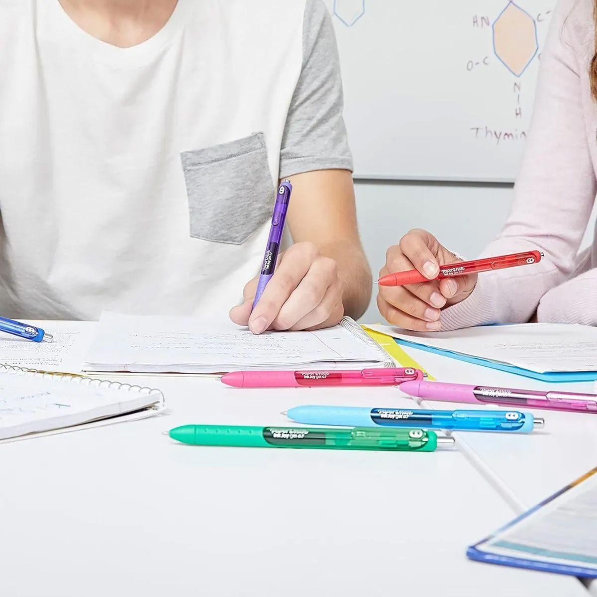 Set 10 Lápices Gel Inkjoy Paper Mate Retráctil Punta F 07mm-2