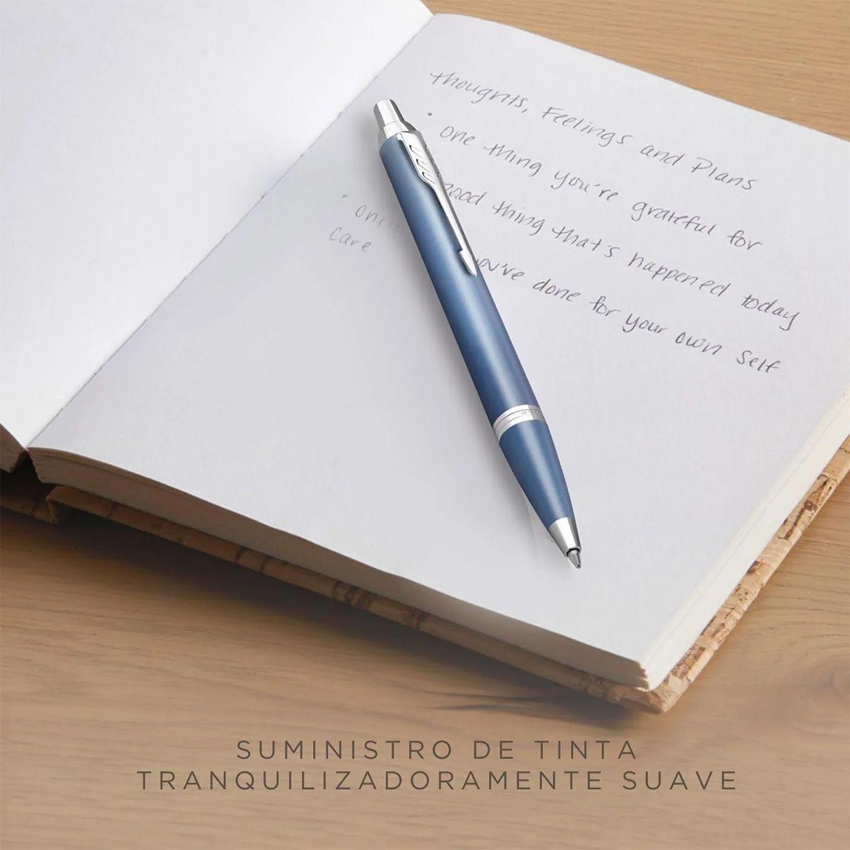 Bolígrafo Parker IM Writing Ritual Azul Cielo Tinta Azul-4