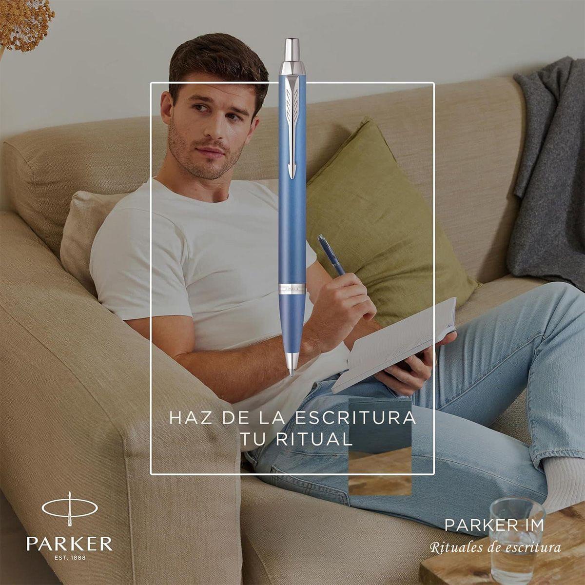 Bolígrafo Parker IM Writing Ritual Azul Cielo Tinta Azul-5