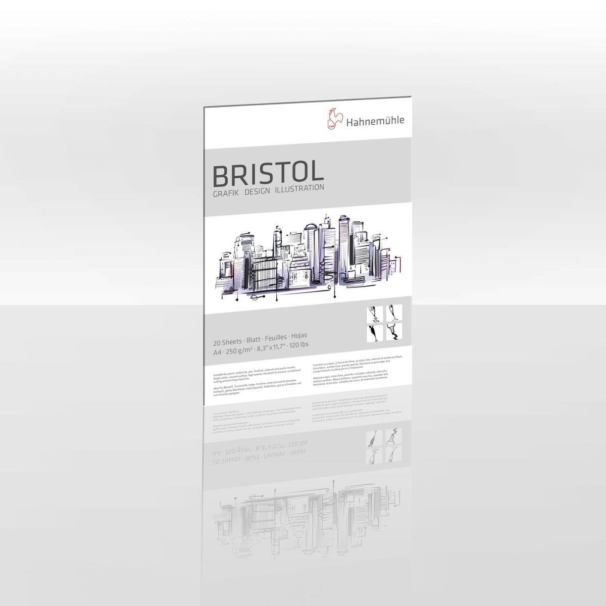 Block Dibujo Hahnemuhle Bristol 250gr 20 Hojas A4 21x29cm-1