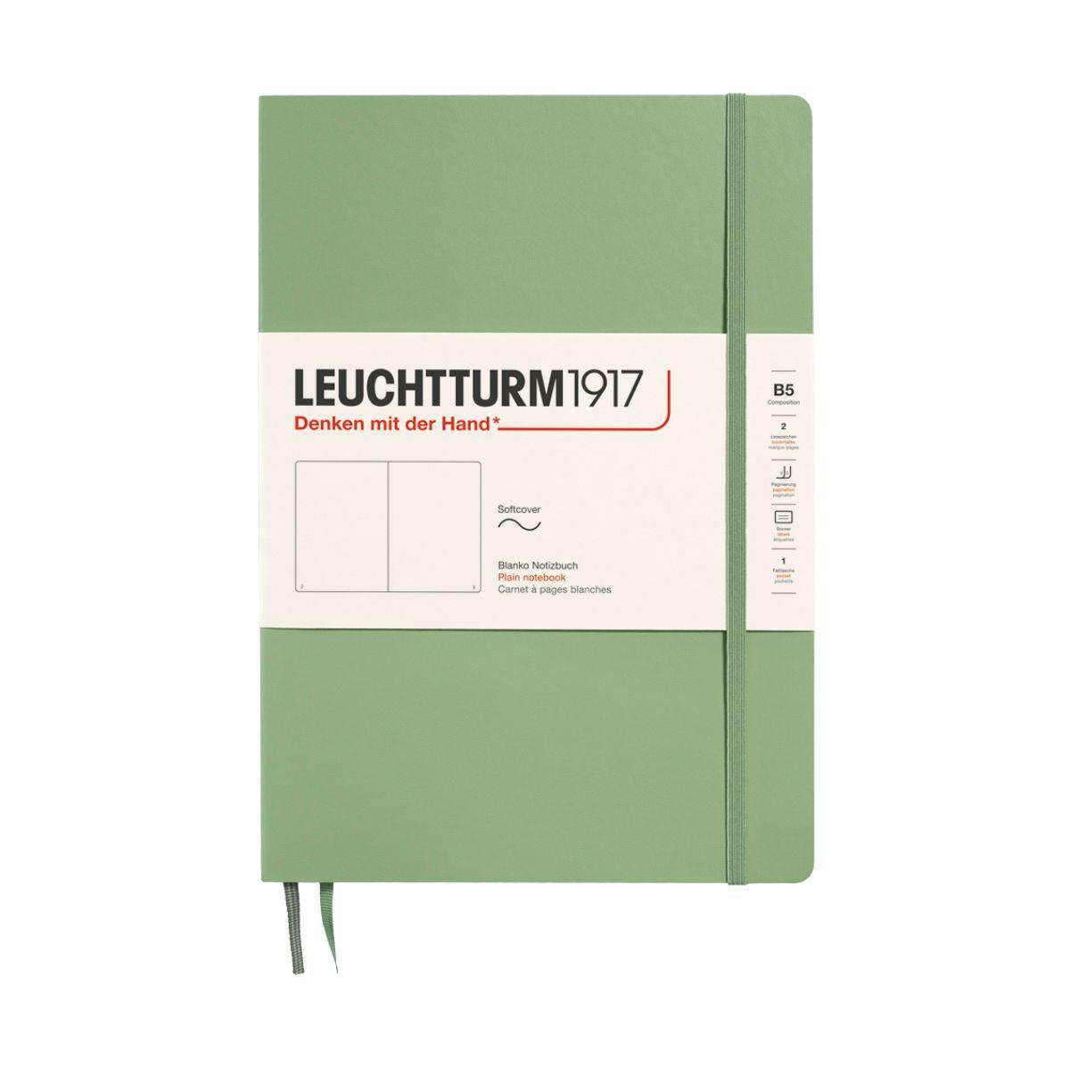 Libretas Leuchtturm 1917 B5 17x25cm Plana Tapa Blanda Sage-0