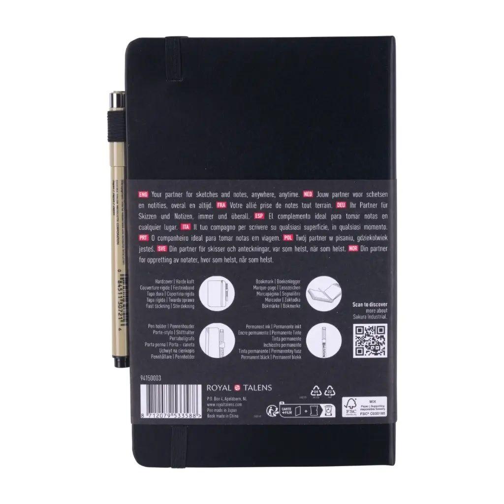 Libreta Sakura 140gr 80 Hojas + Pigma Micron PN 13x21cm-2