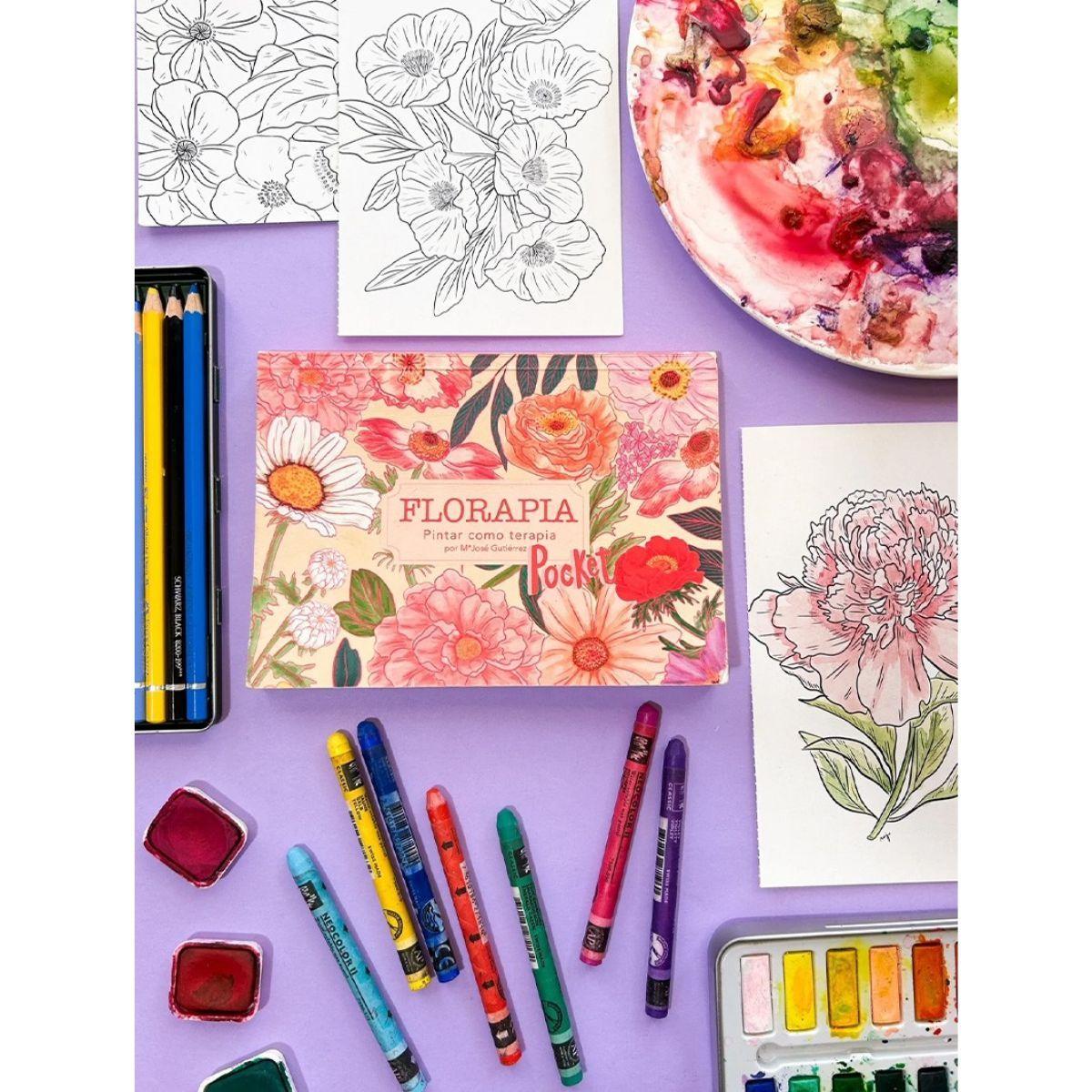 Libro para Colorear Florapia Pocket De María José Gutierrez-2