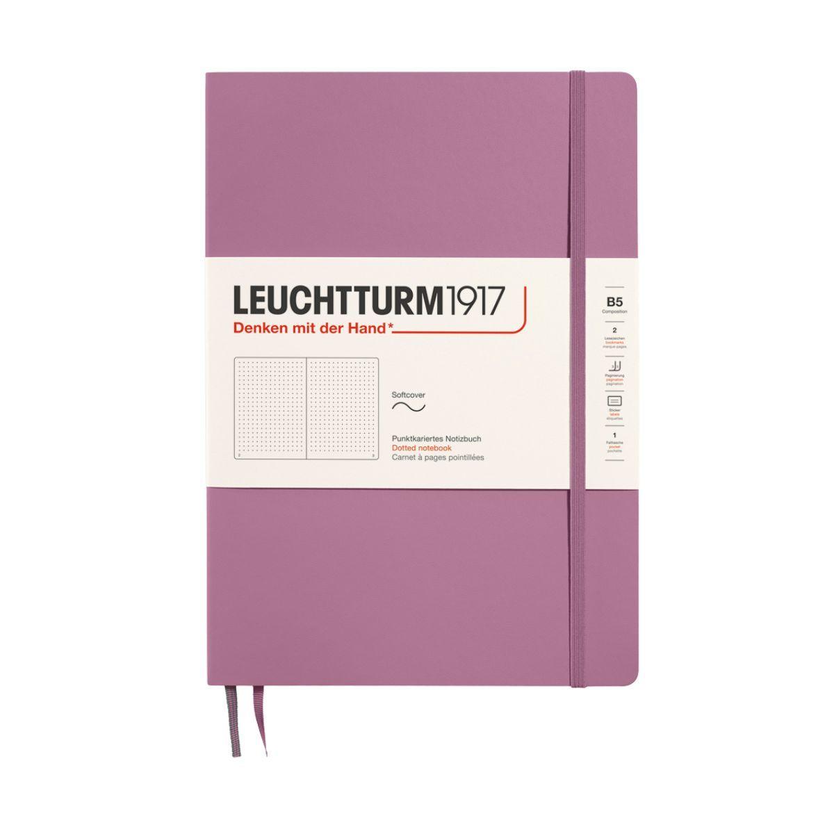 Libretas Leuchtturm 1917 B5 17x25cm Puntos Tapa Blanda Rosa-0