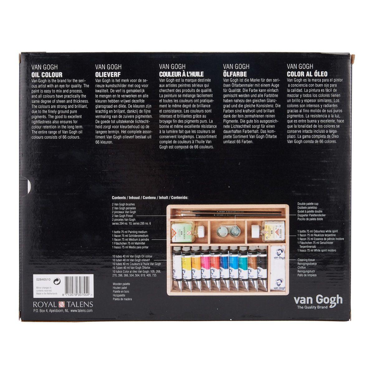 Set de Óleos Van Gogh Caja Madera 10 Colores + Accesorios-4