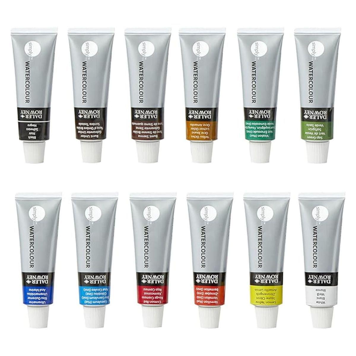 Set 12 Colores Acuarela en Tubos Daler Rowney Simply 12ml-3