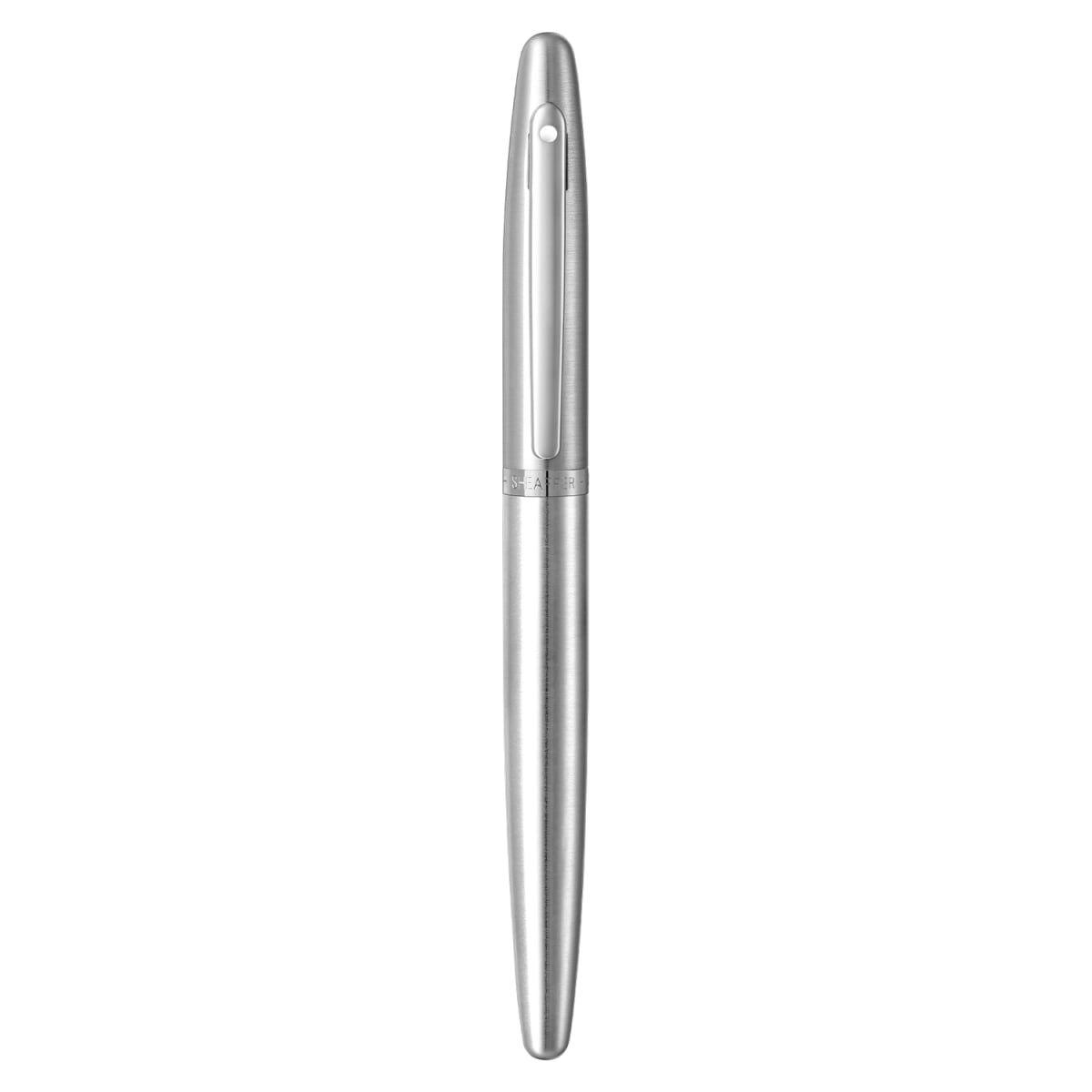 Plumas Sheaffer VFM Punta M Cromo Cepillado Detalle Plateado-3
