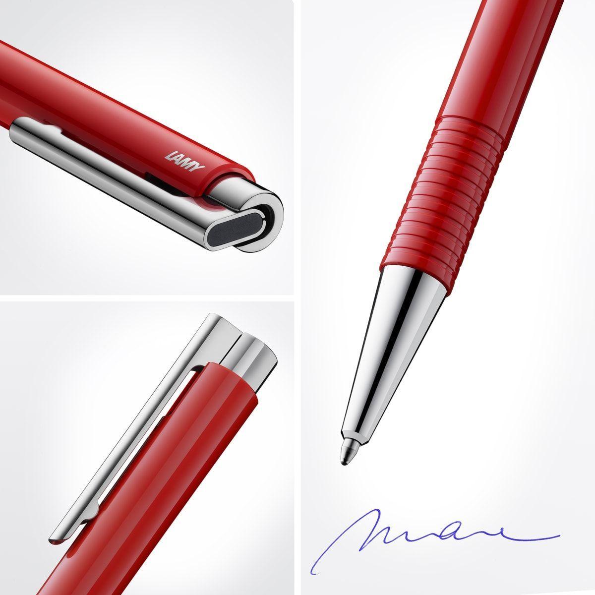 Bolígrafo Lamy Rojo Logo M+ Tinta Azul-3