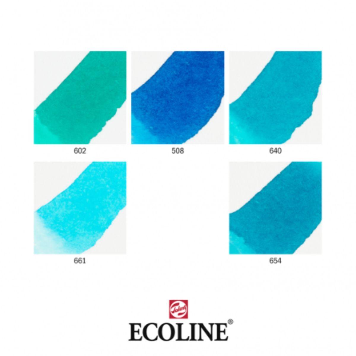 Set 5 Marcadores Acuarela Ecoline Colores Verde Azul-2