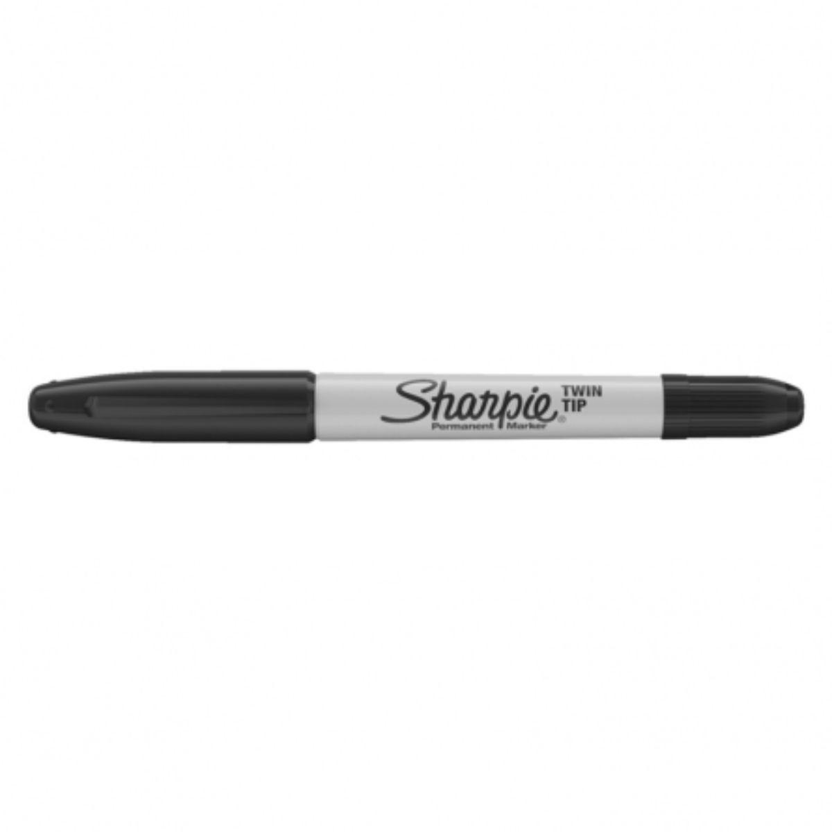 Caja 12 Marcadores Permanentes Sharpie Doble Punta Negro-2