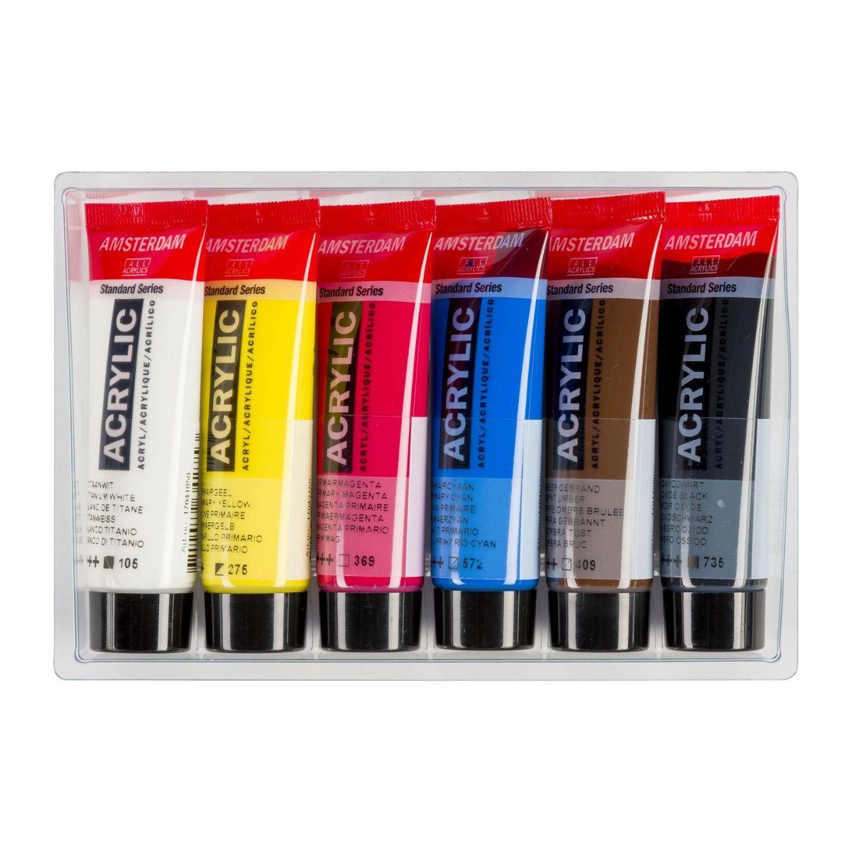 Acrílico Amsterdam Pack 6 Colores 20ml Primarios-2