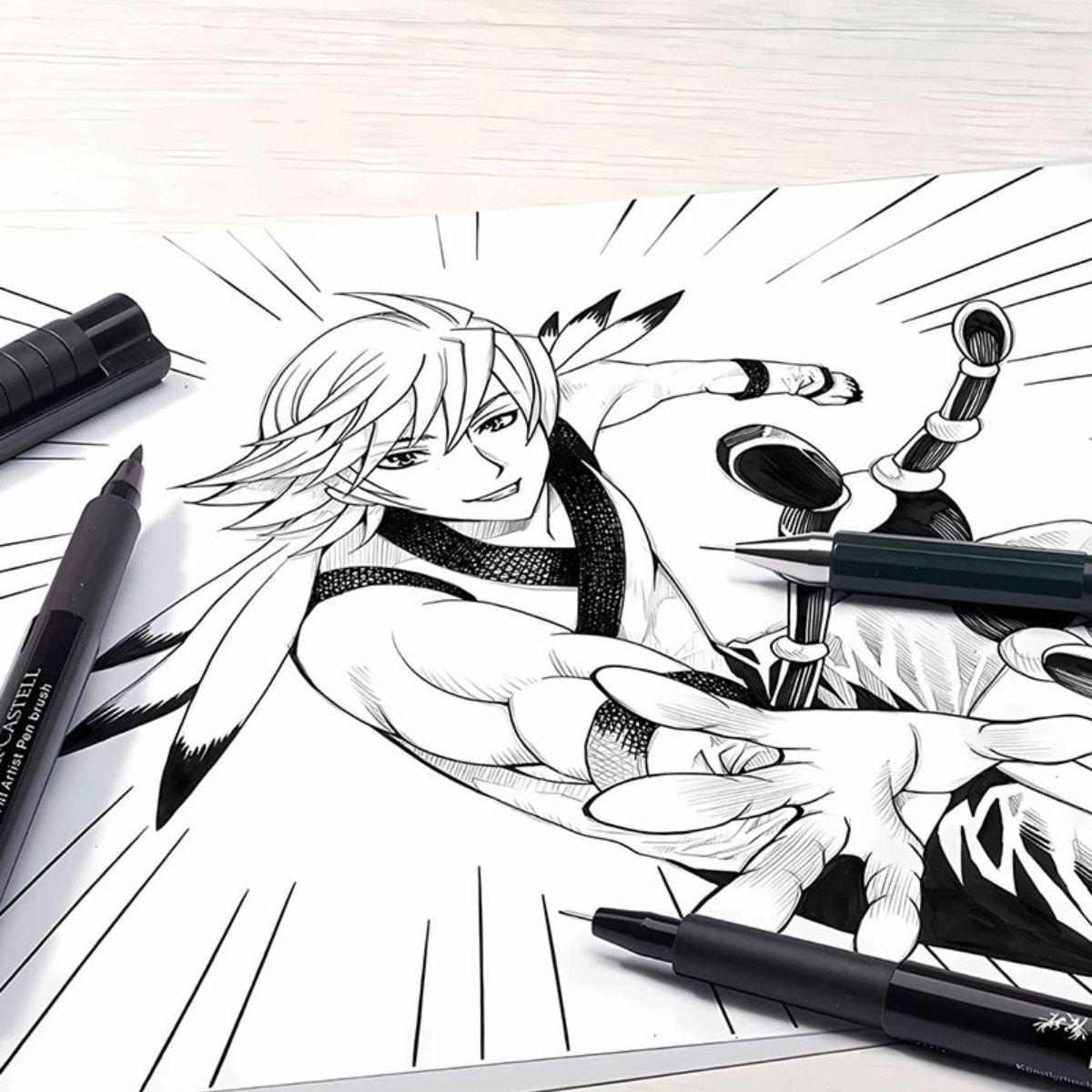 Set 4 Tiralíneas Manga Negros Pitt Artist Pen Faber Castell-3