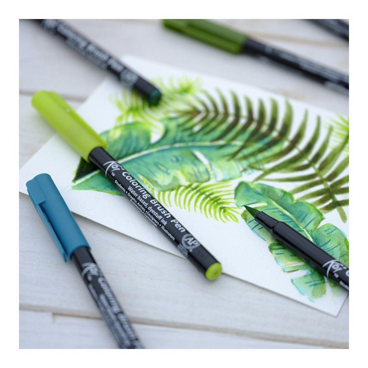 Set 6 Marcadores Acuarelables Koi Lettering Colores Natural-2