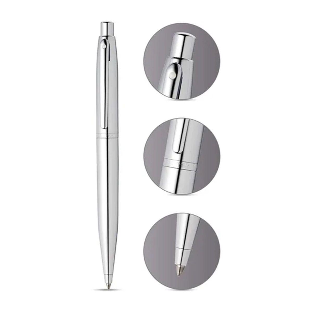 Bolígrafo Sheaffer VFM Punta M Tinta Negra Cromo Pulido-2