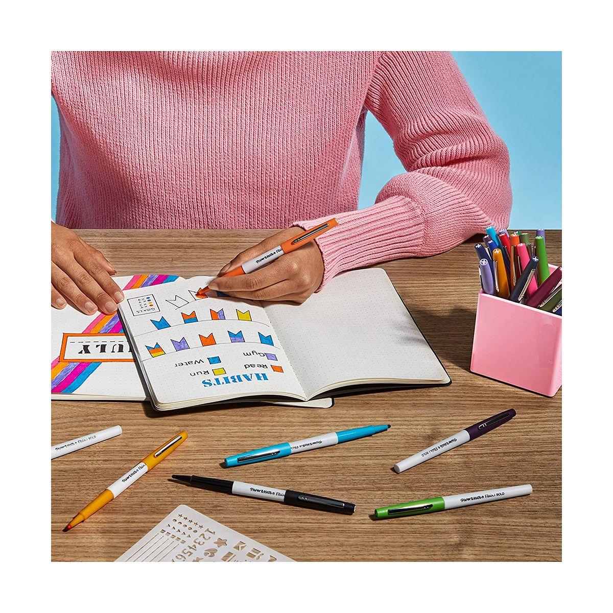 Marcadores Paper Mate Flair Punta Gruesa 16 Colores-2