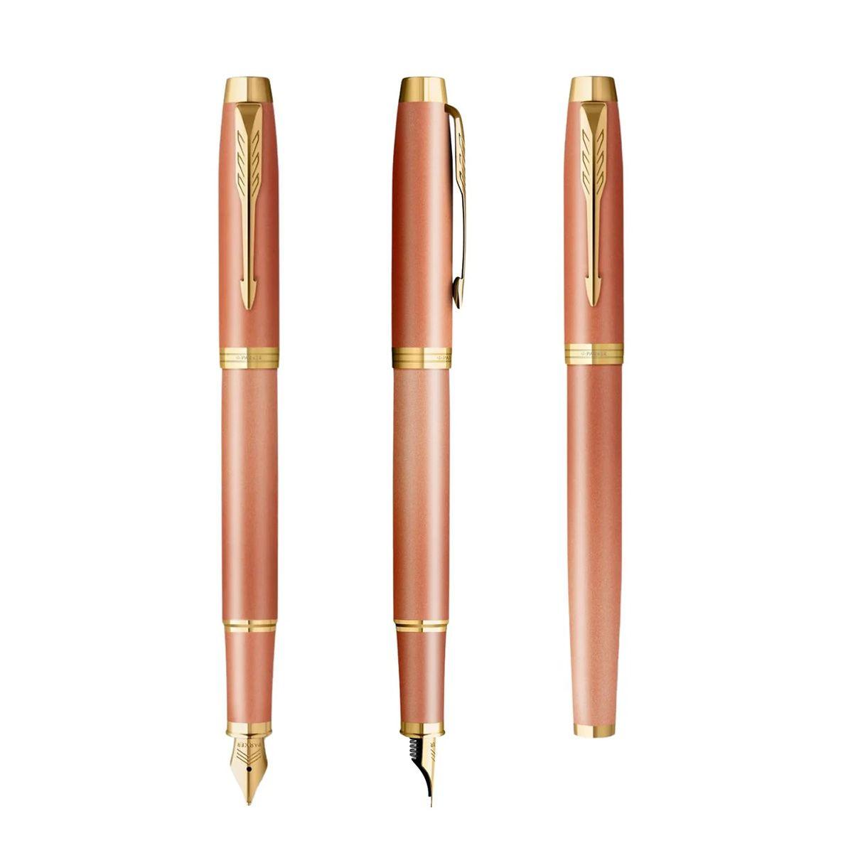 Pluma Parker IM Writing Rituals Oro Rosa Tinta Azul Plumín M-2