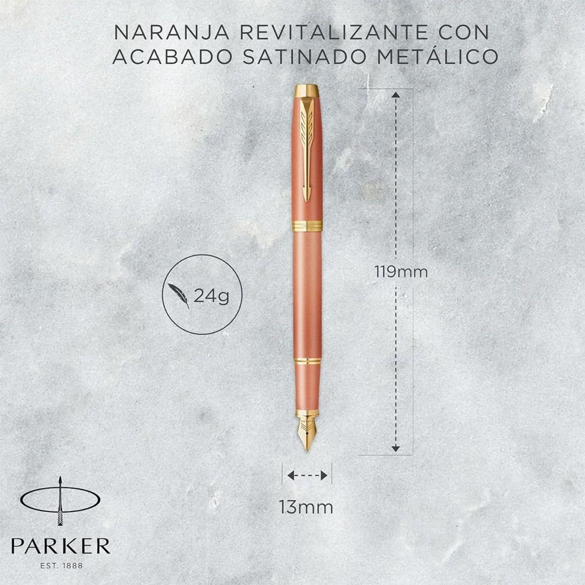 Pluma Parker IM Writing Rituals Oro Rosa Tinta Azul Plumín M-3