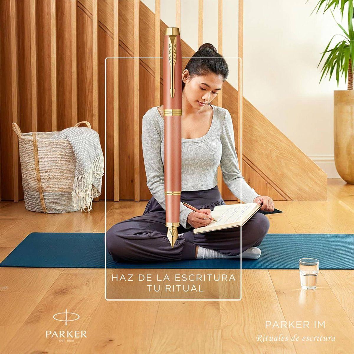 Pluma Parker IM Writing Rituals Oro Rosa Tinta Azul Plumín M-5