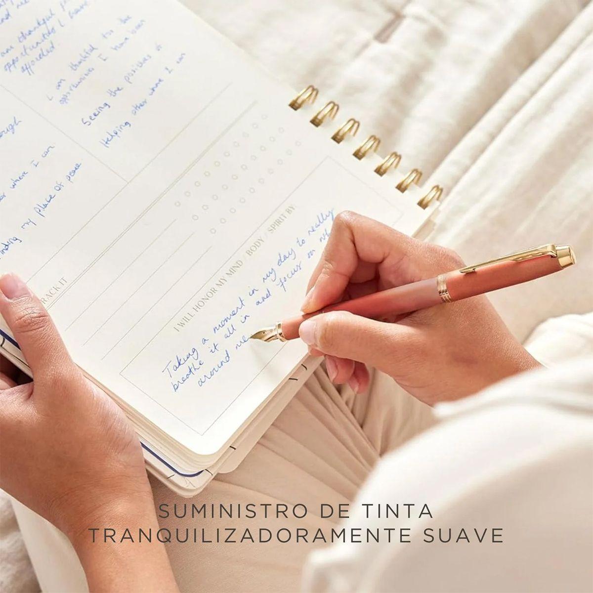 Pluma Parker IM Writing Rituals Oro Rosa Tinta Azul Plumín M-7