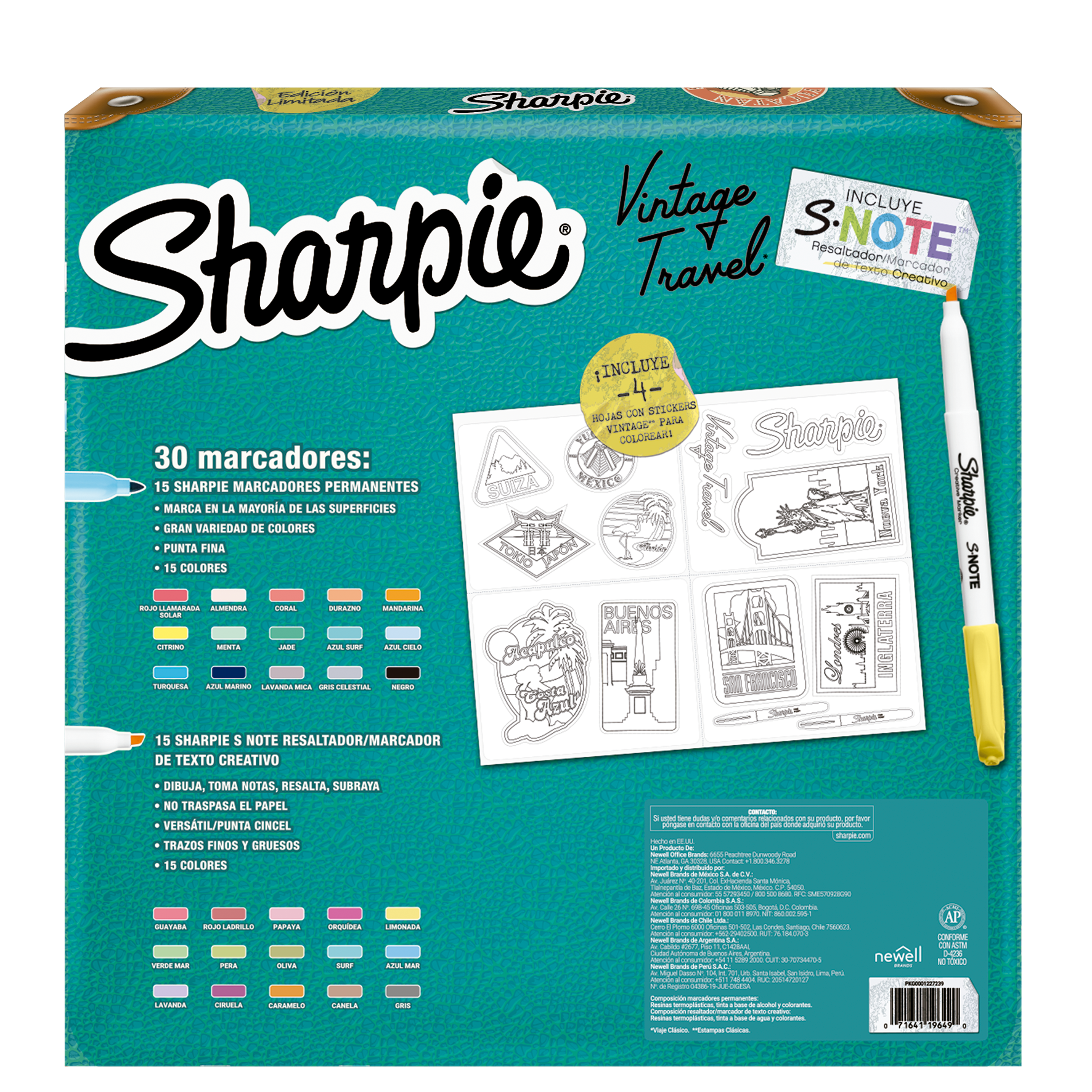 Ruleta Sharpie Vintage Travel 30 Marcadores Edición Limitada-3