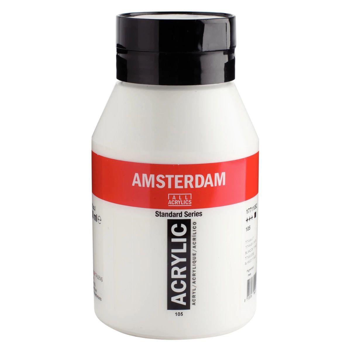 Acrílico Amsterdam Serie Standard 1000ml 105 Blanco Titanio-0