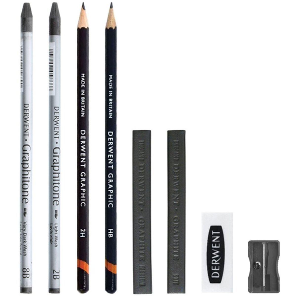 Set 8 Piezas Grafito Materiales Mixtos Derwent-2