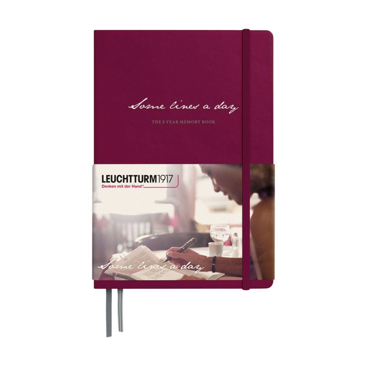 Libreta Leuchtturm 1917 A5 Tapa Dura 80gr 365 pág Vinotinto-0