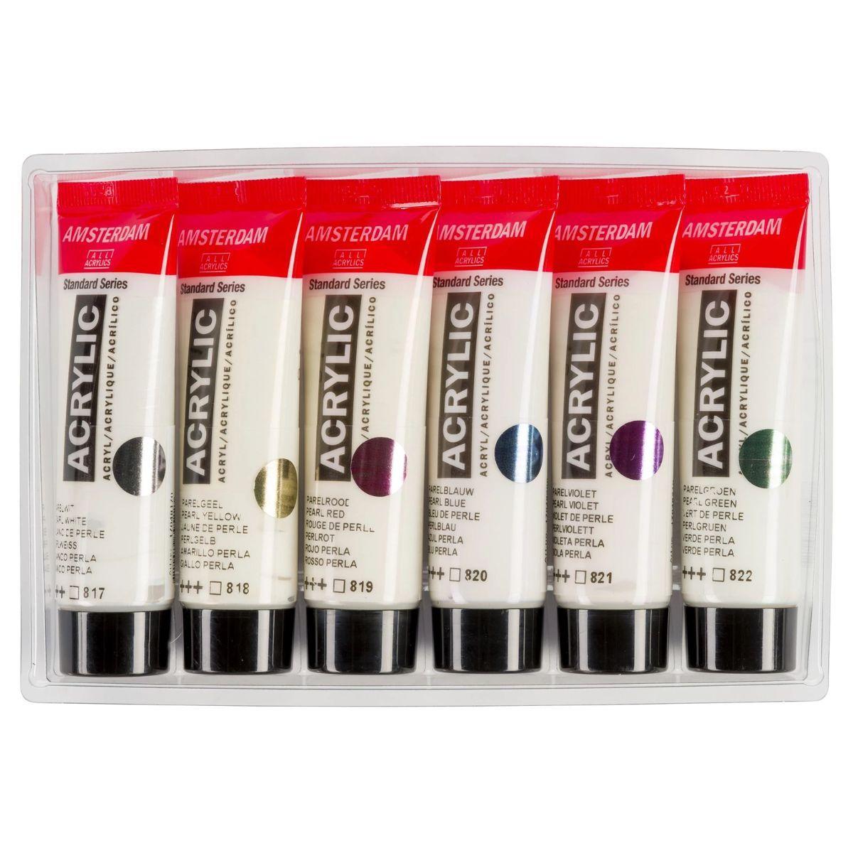Acrílico Amsterdam Pack 6 Colores 20ml Perlados-2