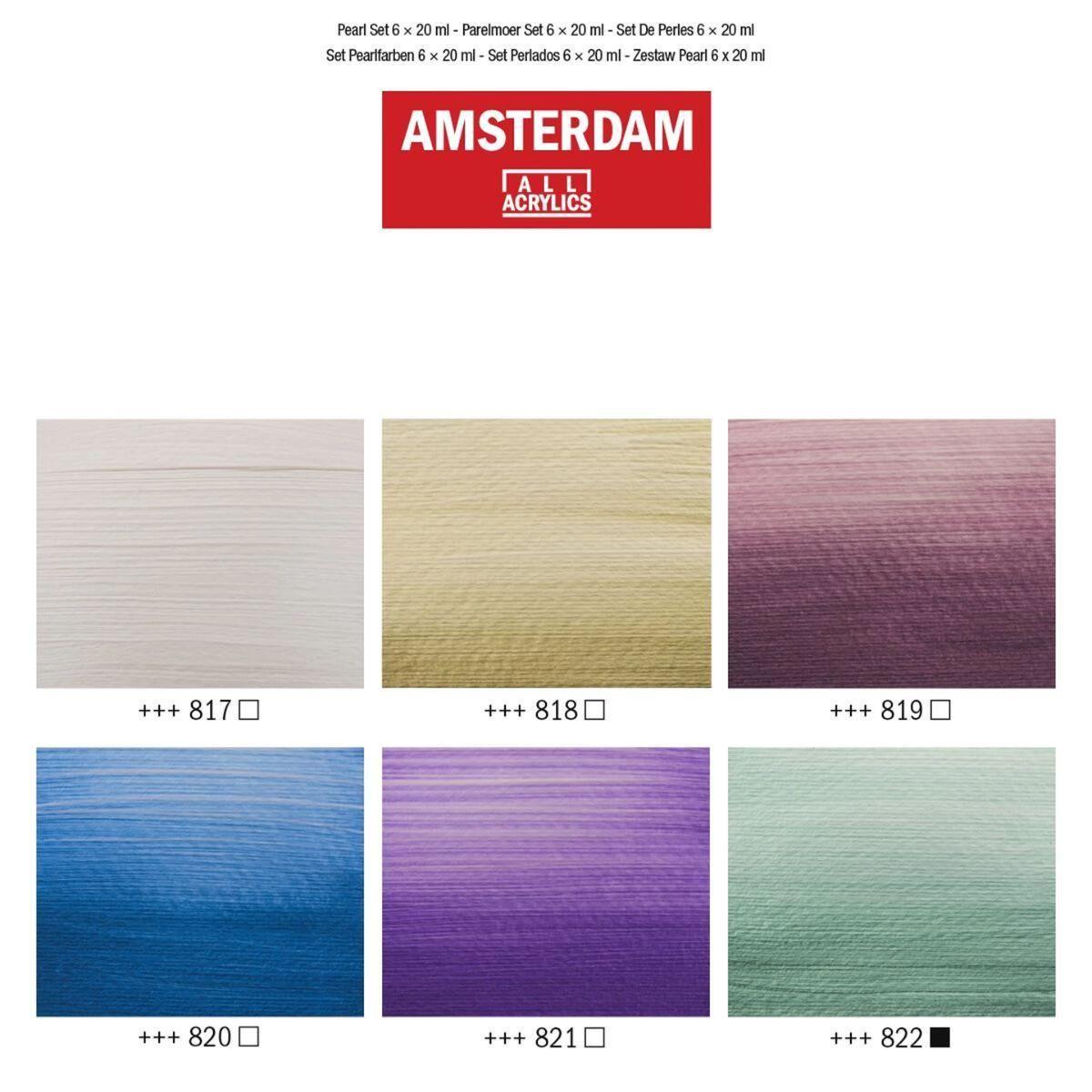 Acrílico Amsterdam Pack 6 Colores 20ml Perlados-3