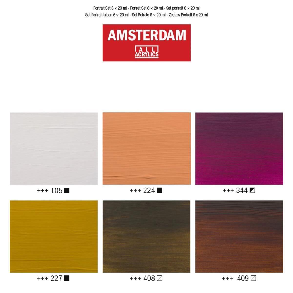 Acrílico Amsterdam Pack 6 Colores 20ml Retrato-3