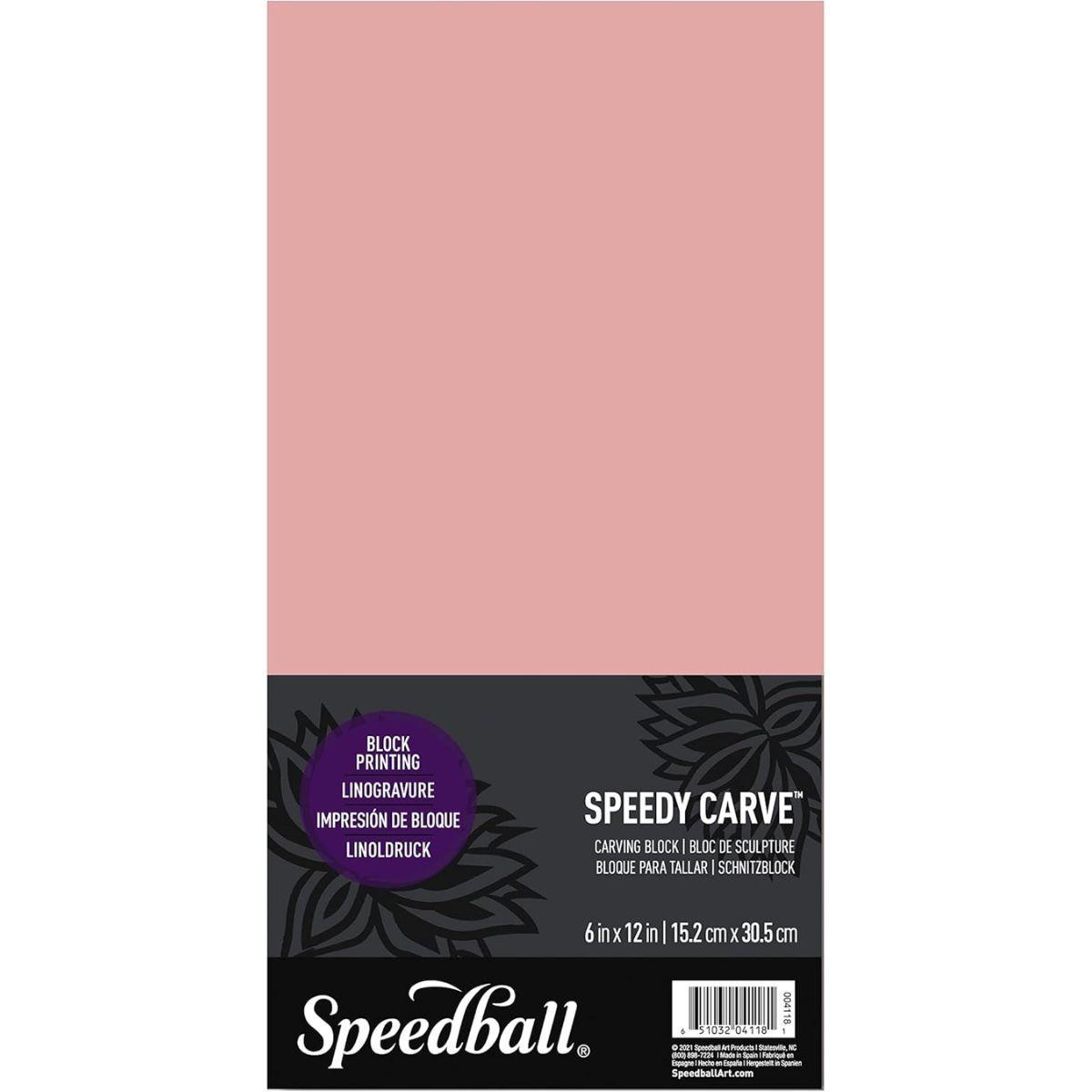 Linóleo Speedball Rosado Speedy Carve 15,2 x 30,5 cm-0