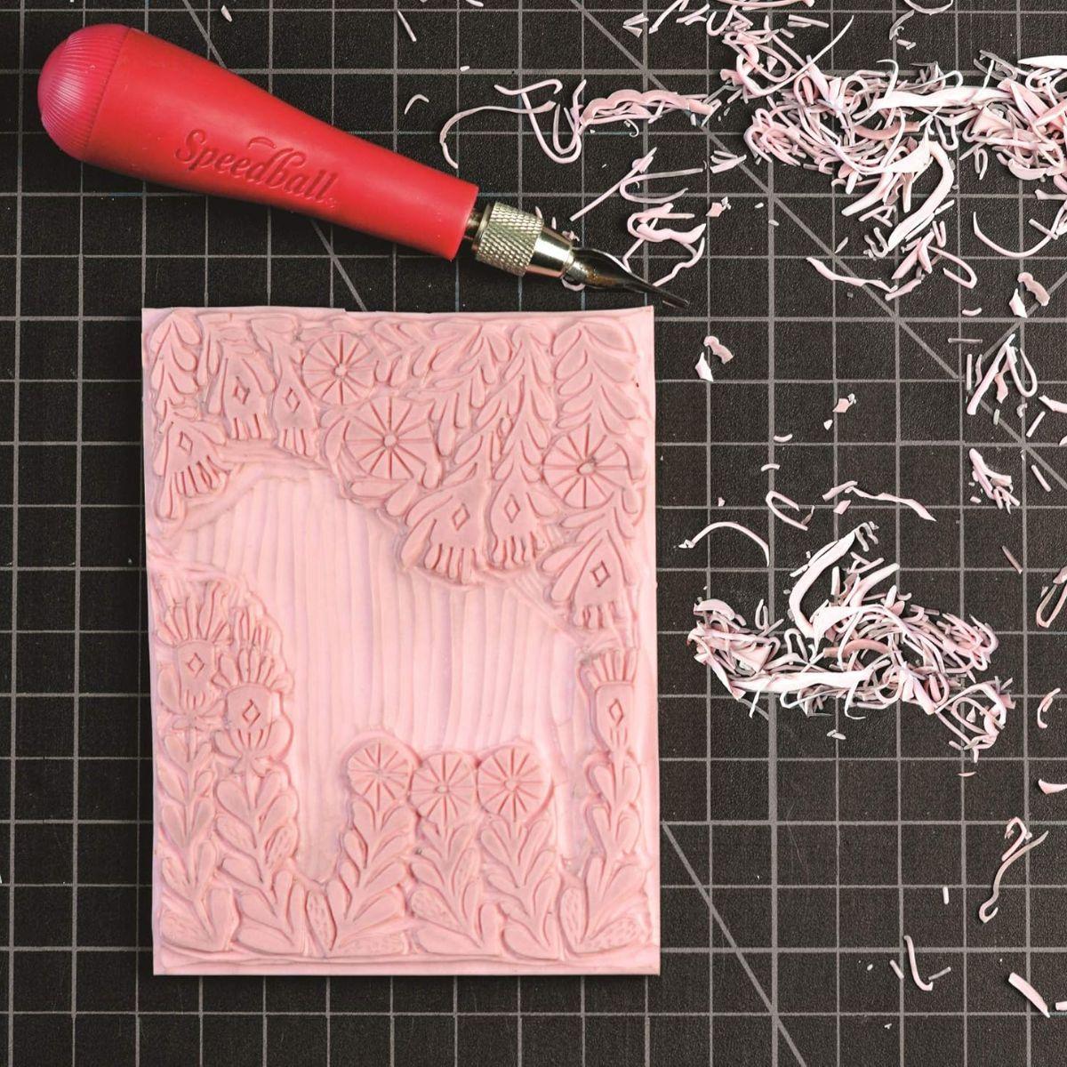 Linóleo Speedball Rosado Speedy Carve 15,2 x 30,5 cm-2