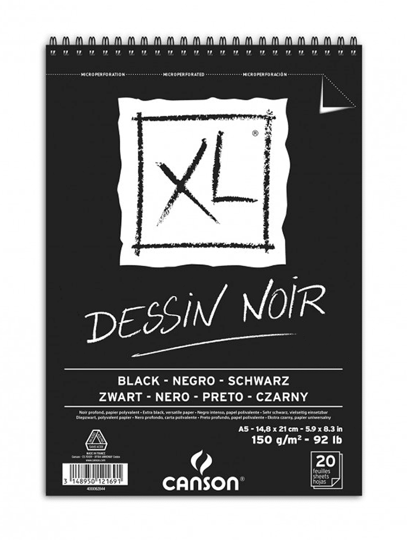 Croquera Dibujo Canson XL Negra 150gr A5-0