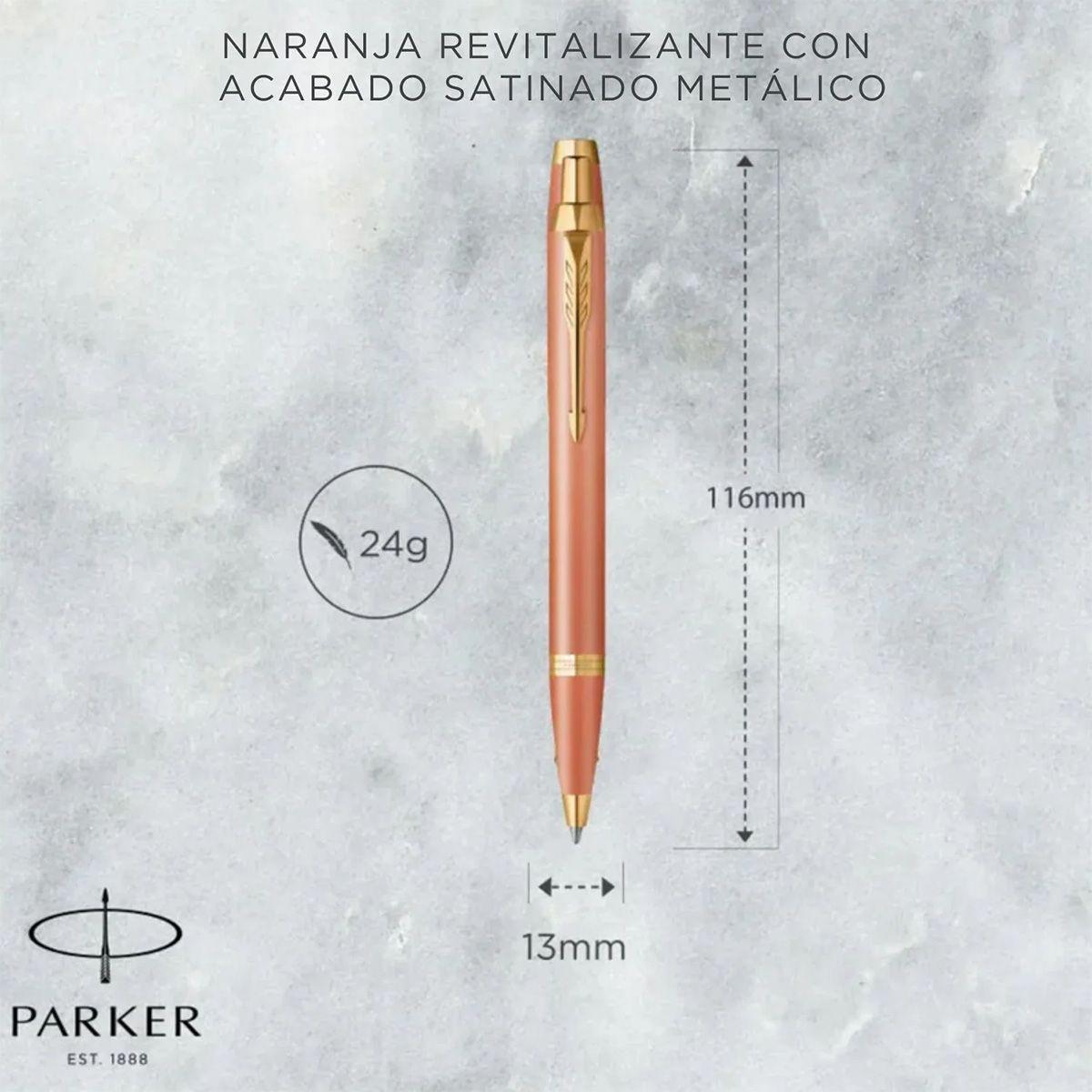 Bolígrafo Parker IM Writing Ritual Oro Rosa Tinta Azul-3