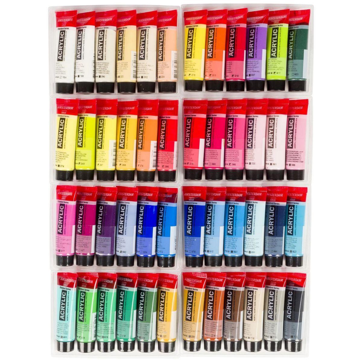 Acrílico Amsterdam Pack 48 Colores 20ml Selección General-2
