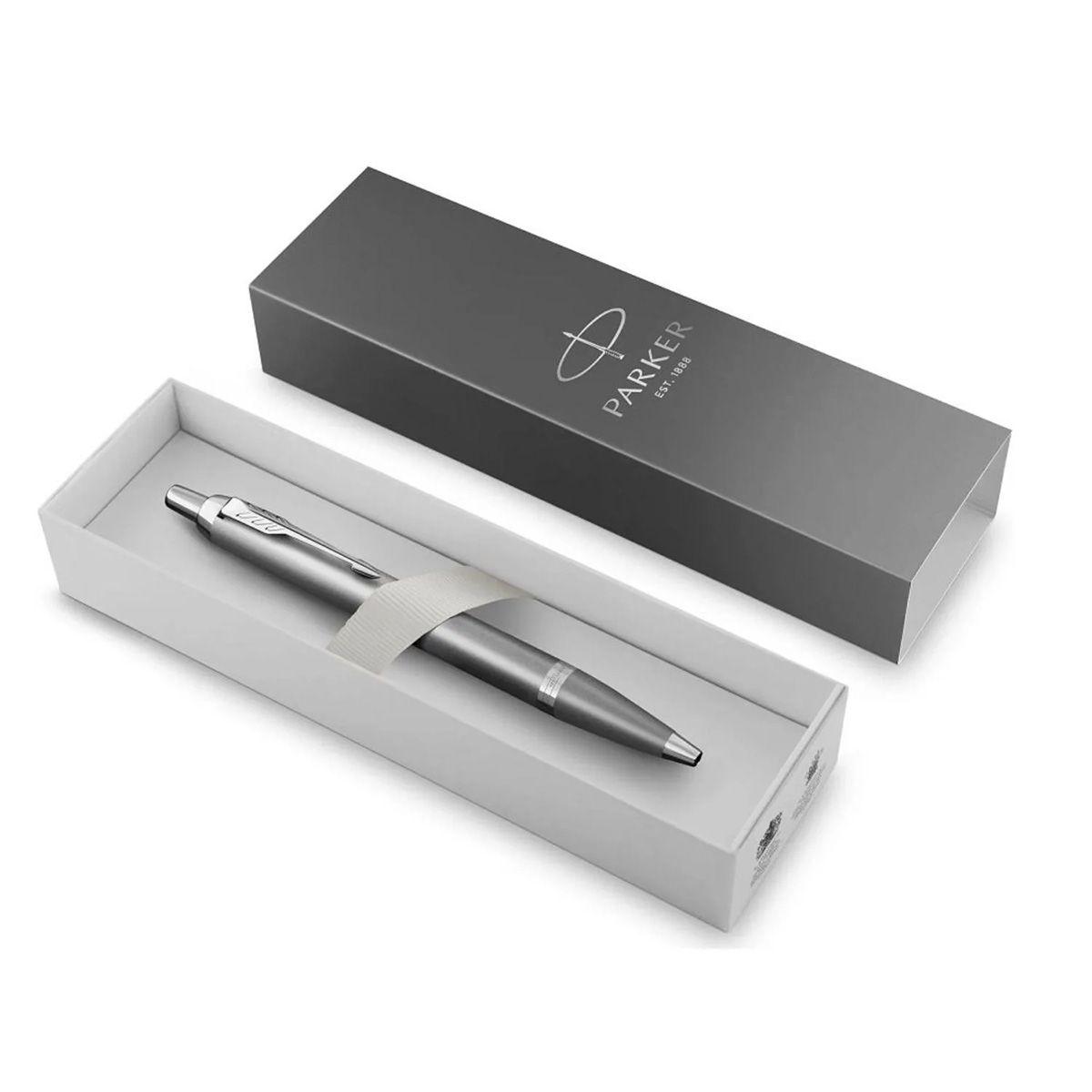 Bolígrafo Parker IM Writing Ritual Gris Tinta Azul-2