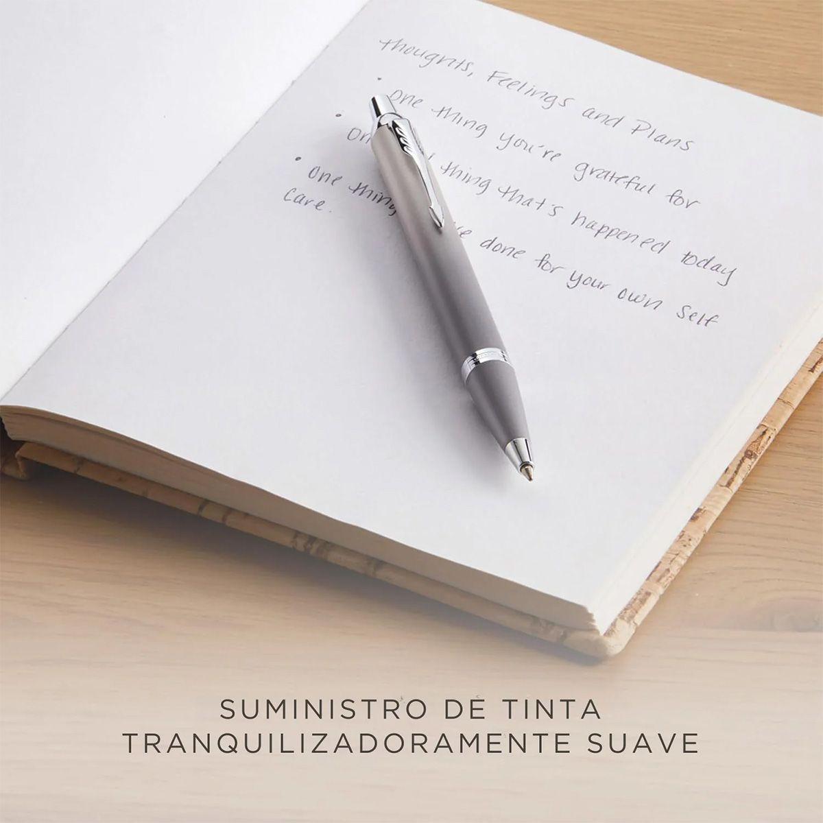 Bolígrafo Parker IM Writing Ritual Gris Tinta Azul-4