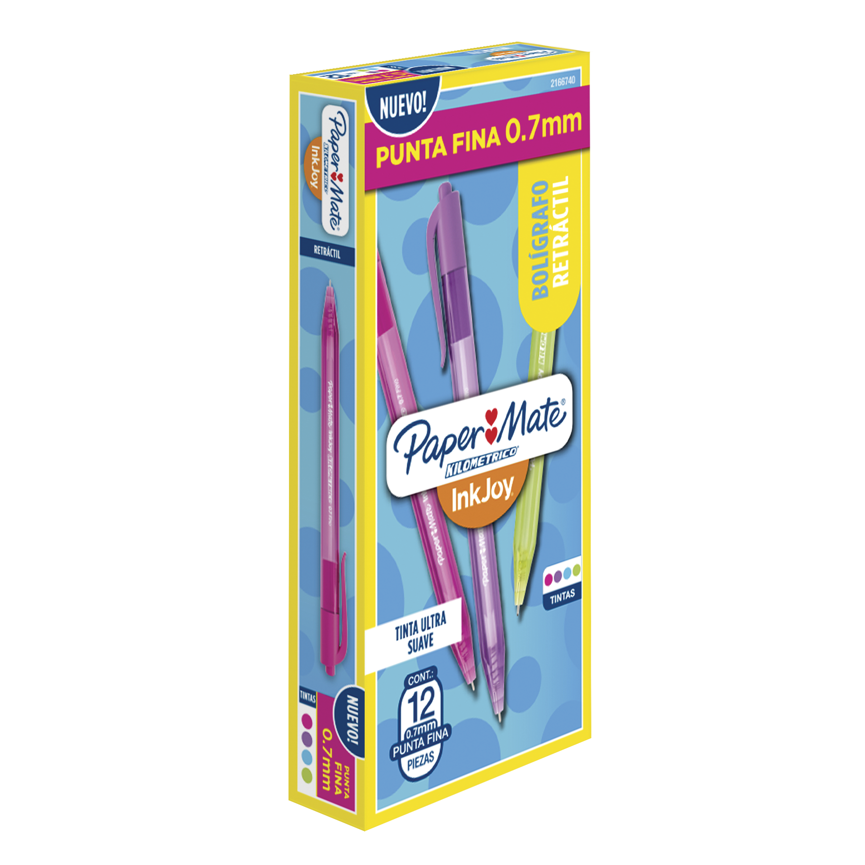 Bolígrafo Retráctil Inkjoy Paper Mate Punta Fina Surtido X12-0